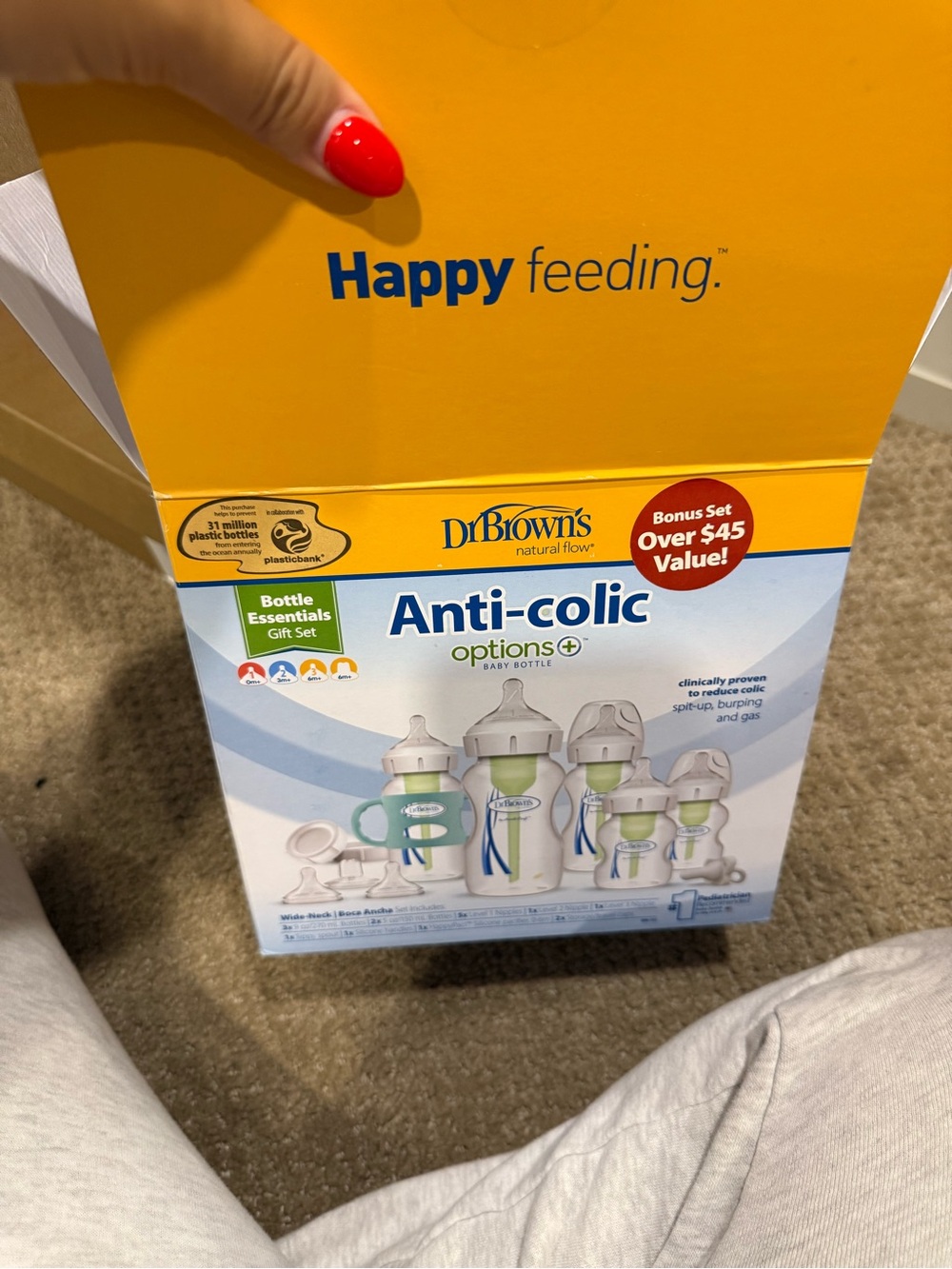 Dr. Brown's Anti-Colic Options+ Baby Bottle Gift Set - Yellow & White